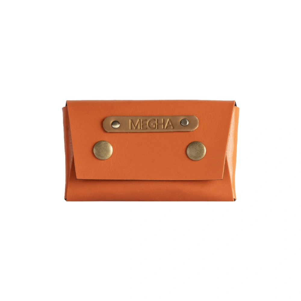Order Vegan Leather Visiting Card Holder in Orange